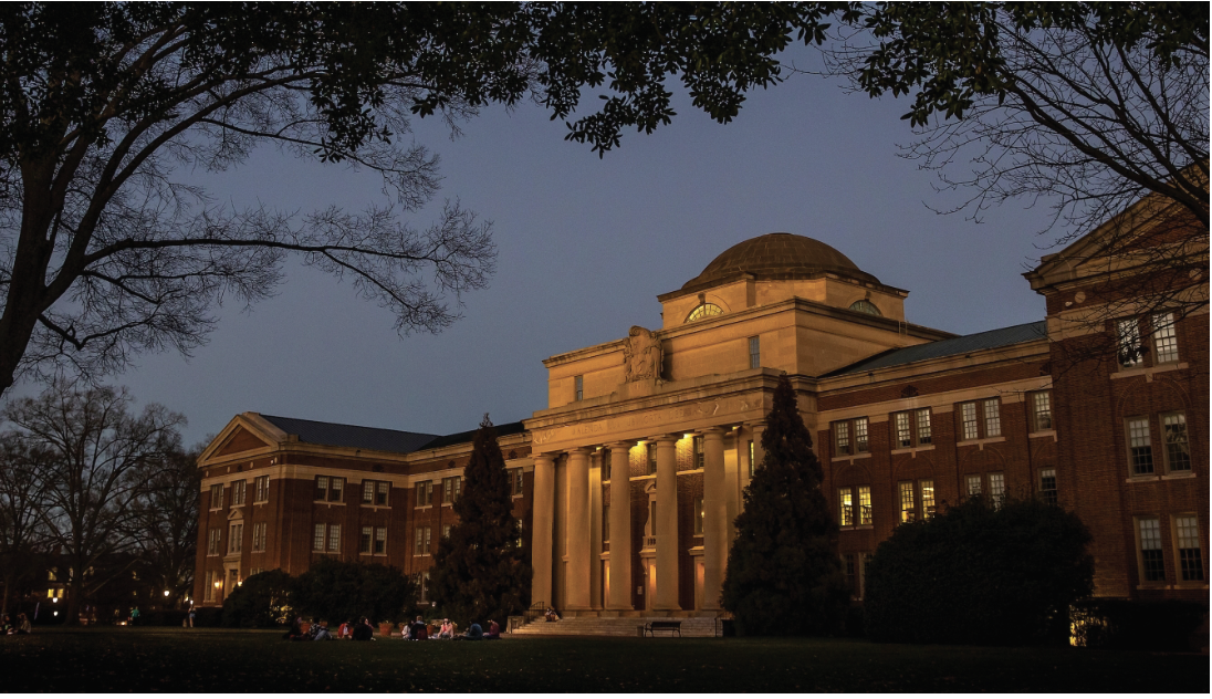 A view of Chambers, one of the many places where Davidson’s motto is visible.