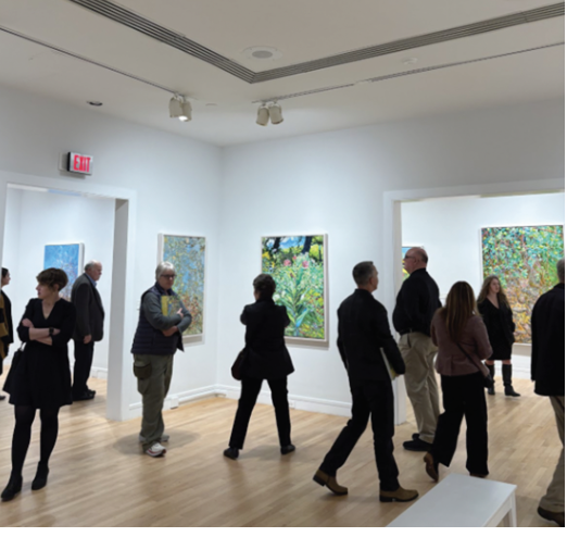 Visitors admire Bradford’s work in the VAC. 