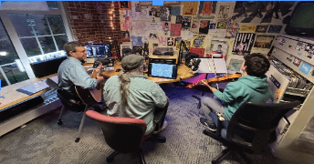 Davidson Local playing music for the WALT-a-thon broadcast in the WALT Studio. Photo by Abby True ‘25. 