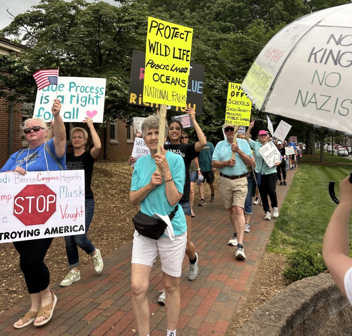 The Town of Davidson mobilized for May Day, a day of nationwide protests, last Thursday, May 1.