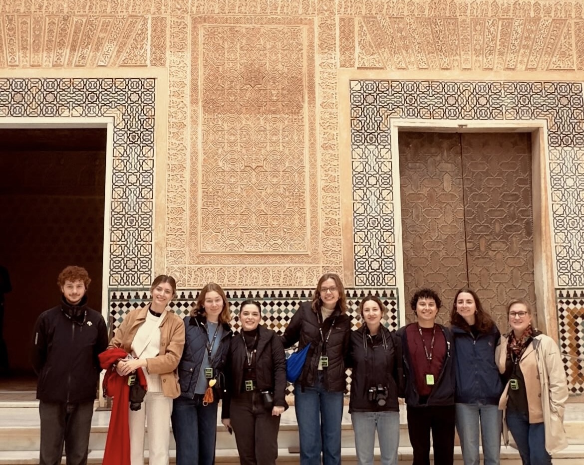 Art history students and faculty on a senior capstone trip to Spain during spring break. Photo courtesy of Lyla Halsted.
