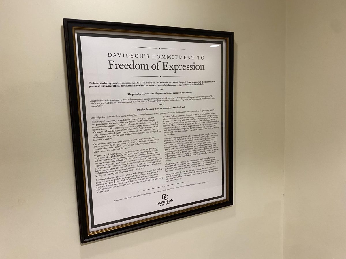 Davidson's Commitment to Freedom of Expression is displayed in Chambers.