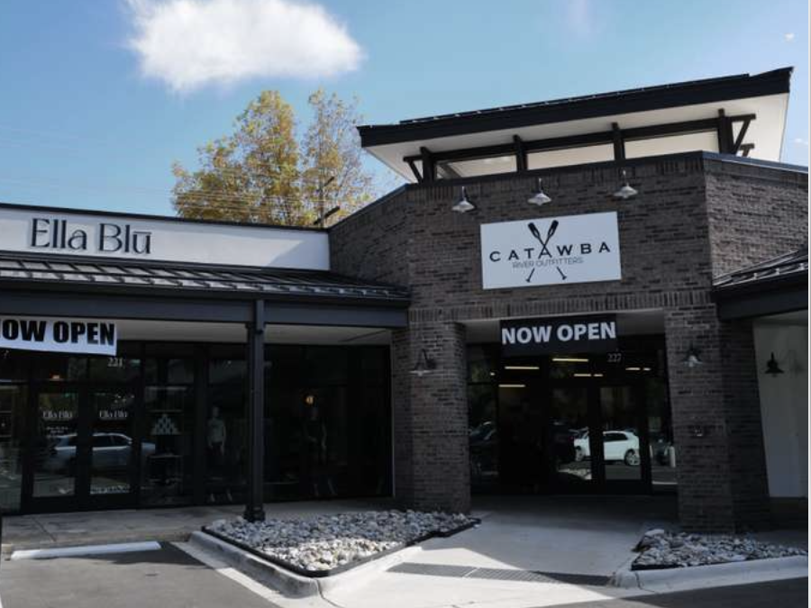 Catawba River Outfitters and Ella Blu Boutique are the first businesses to open in the newly renovated Sadler Square.