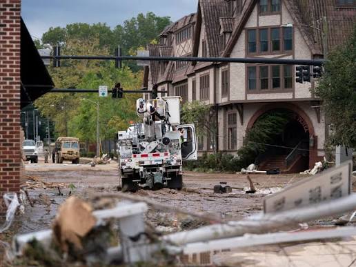 Destruction Left behind after Hurricane Helene Passes Through Western North Carolina