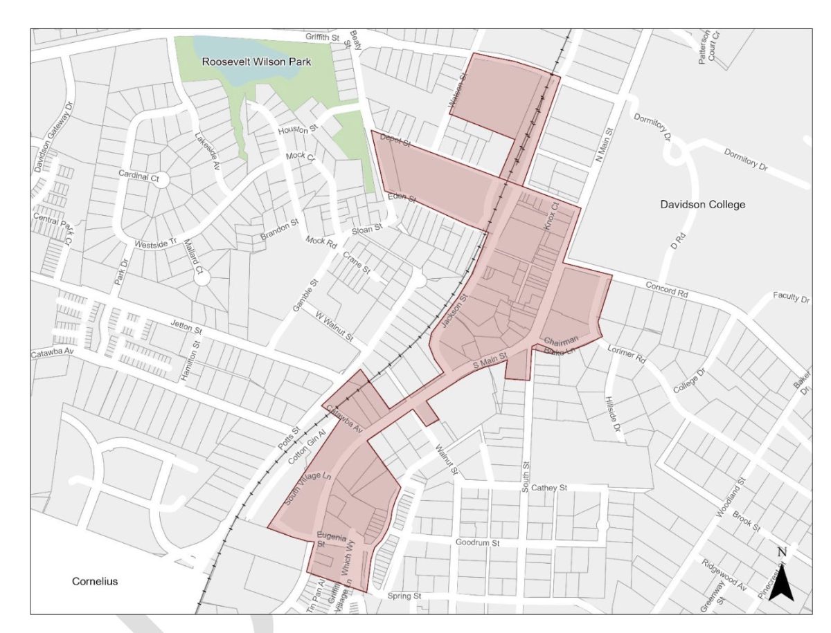 A map of Davidson’s expanded Main Street social district. Image courtesy of the Town of Davidson.